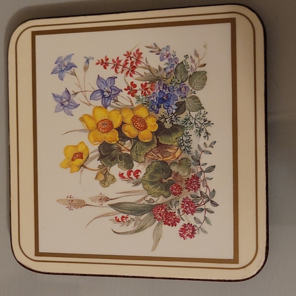 Vintage Set of 6 Pimpernel Flower Coasters - Picture 4 of 16